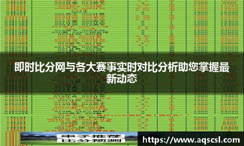 即时比分网与各大赛事实时对比分析助您掌握最新动态